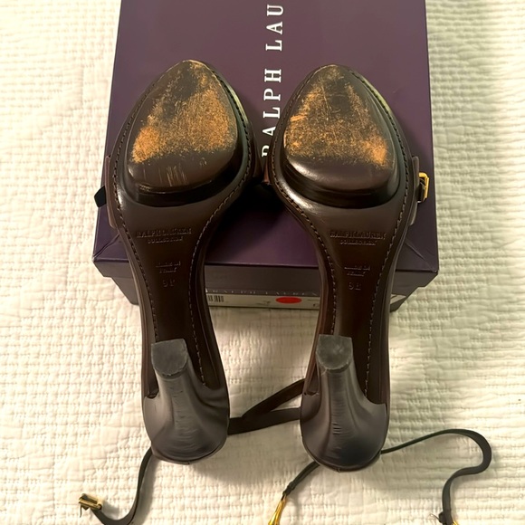 Ralph Lauren Purple Label Palma Chocolate Leather Heel — Like New! - Picture 3 of 4